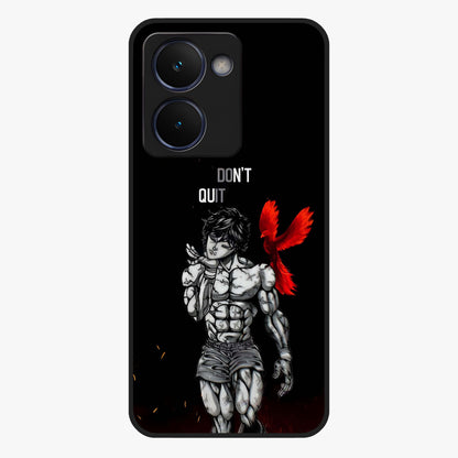 Rise Beyond Limits Glass Case showing flat back view with motivational typography artwork and glossy glass finish.