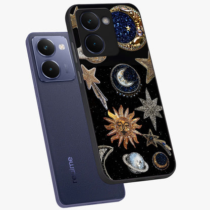 Celestial Gem Constellations Glass Case displayed in angled mockup highlighting gemstone inspired constellation design.