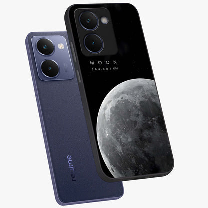 Cosmic Moon Glow Glass Case displayed in angled mockup highlighting celestial moon design with cosmic aesthetic theme.