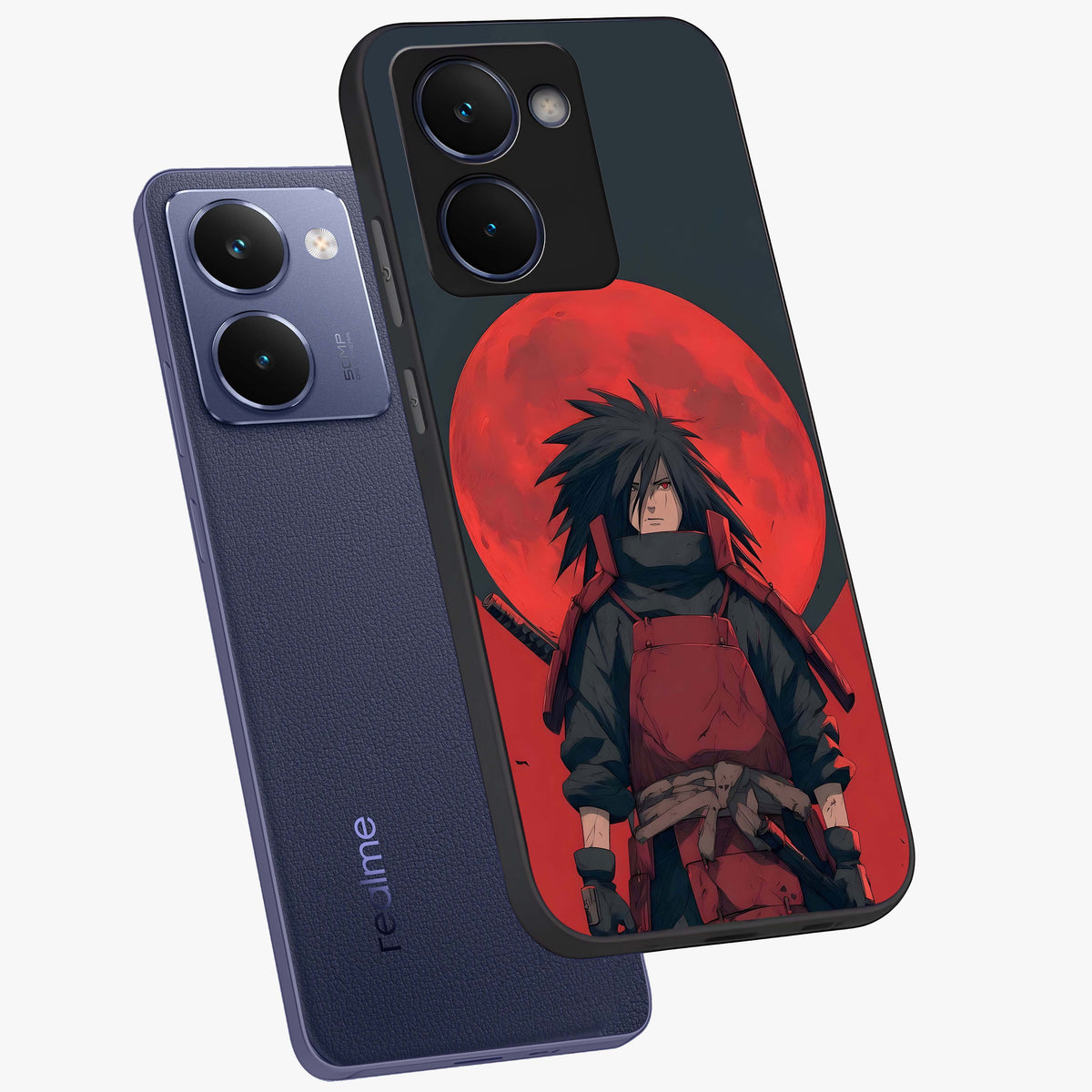 Crimson Moon Warlord Glass Case displayed in angled mockup highlighting dramatic crimson moon design with fantasy aesthetic.