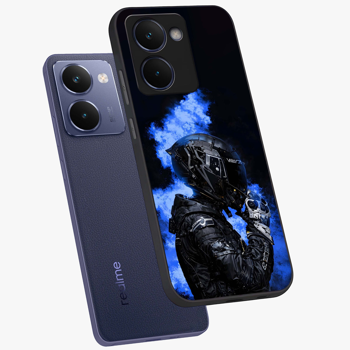 Cyber Sentinel Protocol Glass Case displayed in angled mockup highlighting digital cyber design with sci-fi aesthetic style.