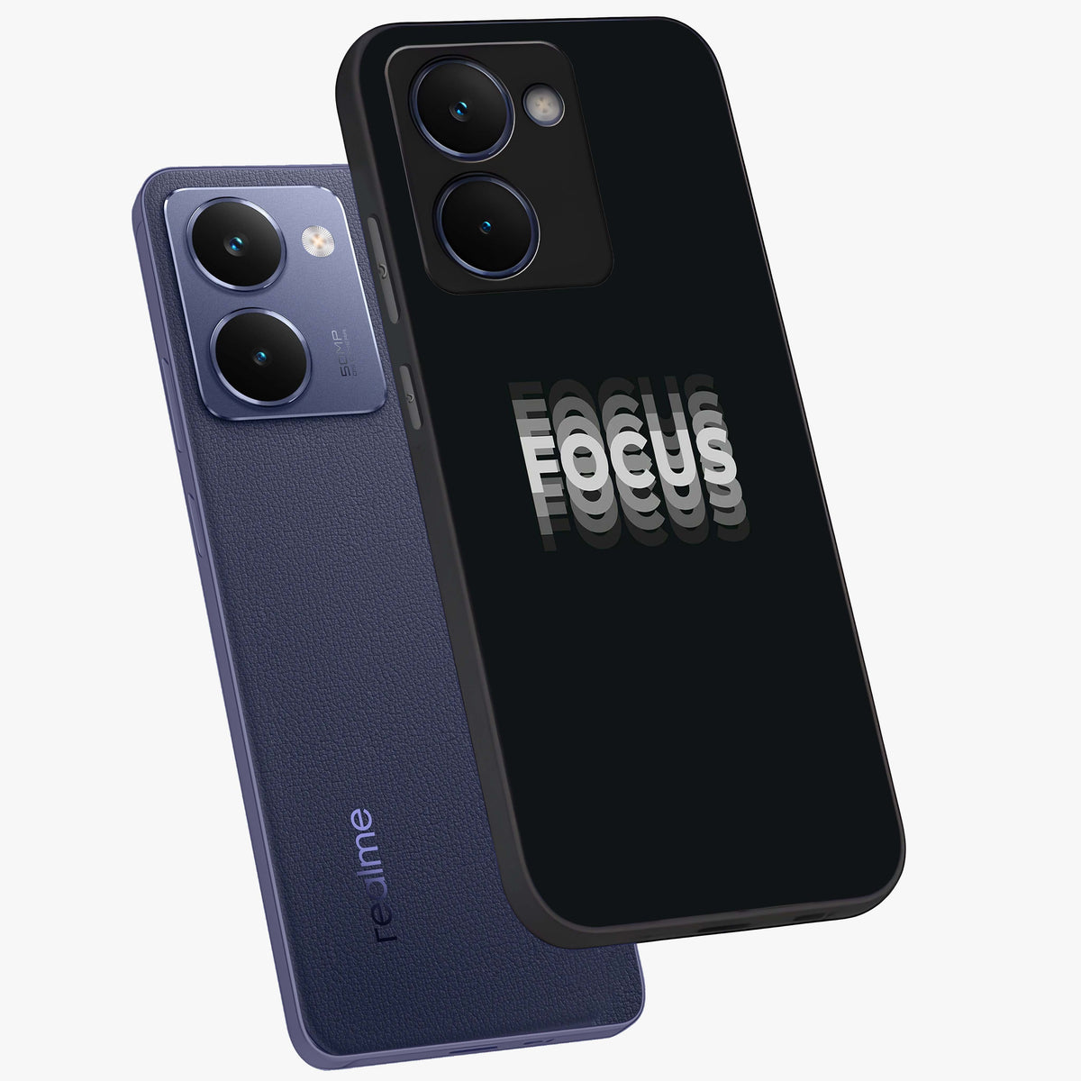 Focus Mode On Glass Case displayed in angled mockup highlighting clean minimal text artwork with modern aesthetic style.