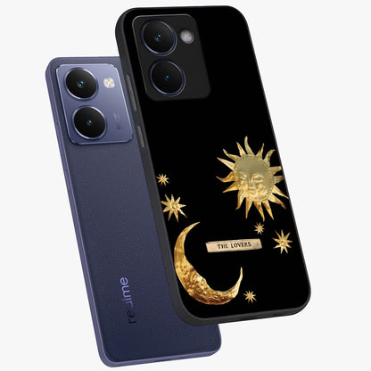 Gold Sun Blush Glass Case displayed in angled mockup highlighting radiant sun design with warm golden aesthetic.