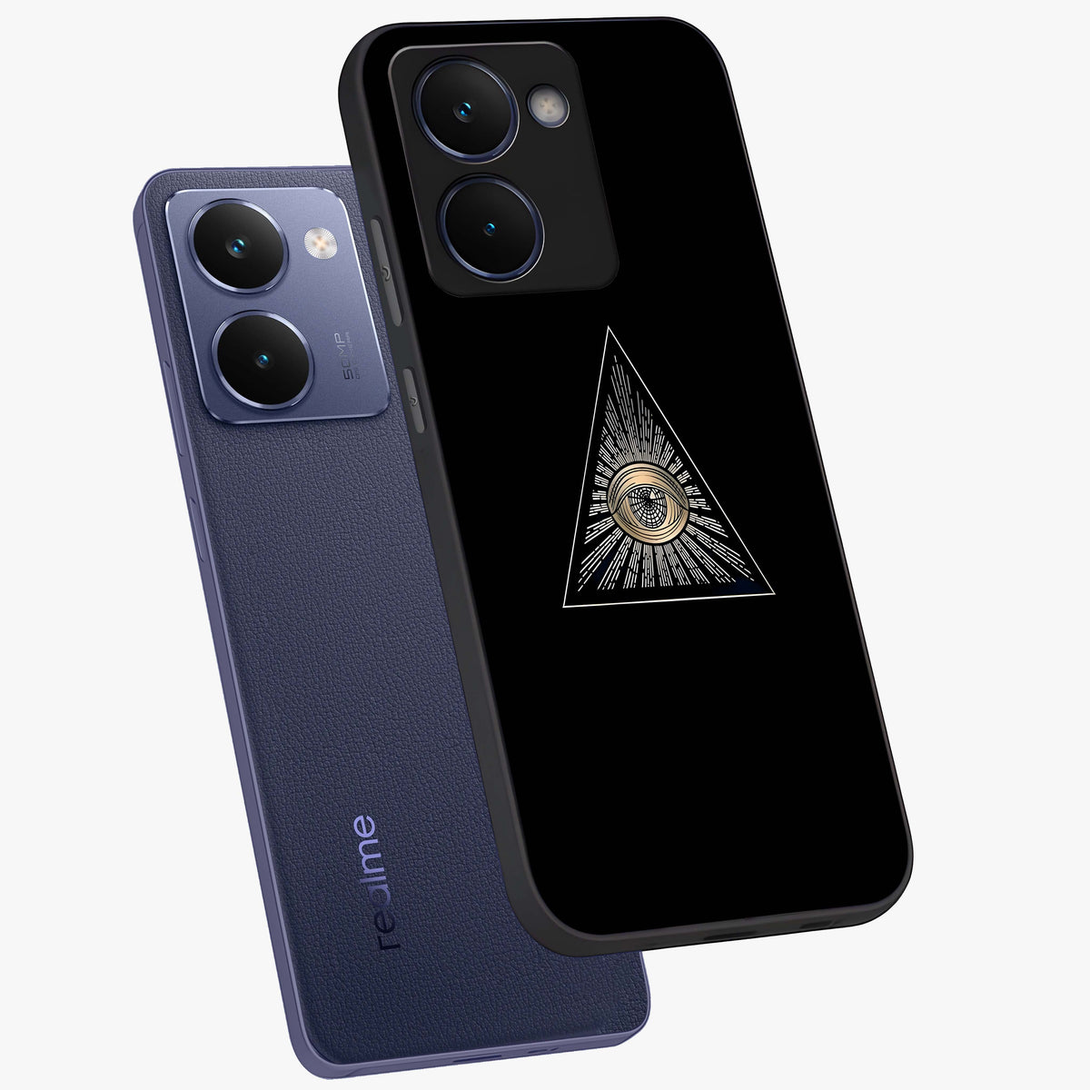 Illuminati Evil Glass Case displayed in angled mockup highlighting dark occult inspired design with bold aesthetic style.