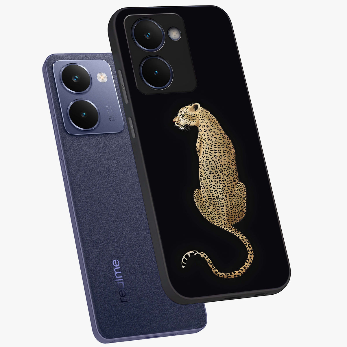 Regal Leopard Glass Case displayed in angled mockup highlighting powerful animal illustration with stylish wild aesthetic.