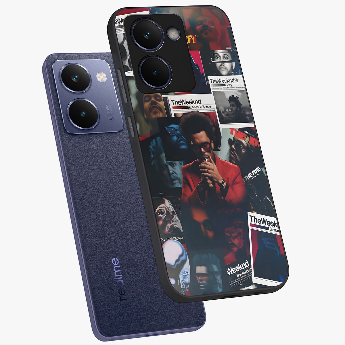 The Weeknd Glass Case displayed in angled mockup highlighting stylish pop culture inspired design with modern aesthetic.