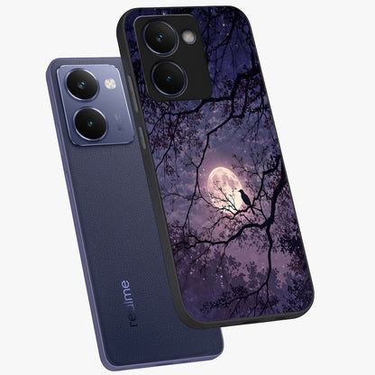 Whispering Moon Silence Glass Case displayed in angled mockup highlighting calm lunar design with dreamy night aesthetic.