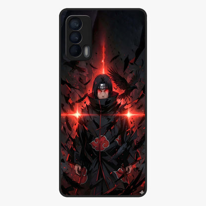 Focused Blade Discipline Glass Case showing flat back view with warrior sword themed artwork and glossy glass finish.