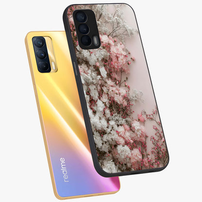 Blush Blossom Cloud Glass Case displayed in angled mockup highlighting soft cloud and blossom design with pastel aesthetic.