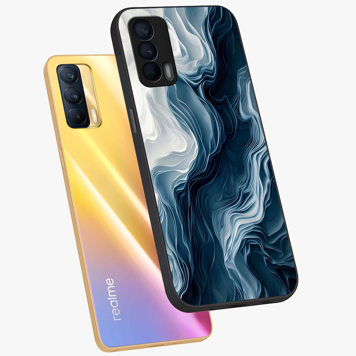 Ethereal Paper Marble Glass Case displayed in angled mockup highlighting elegant marble pattern with modern aesthetic style.