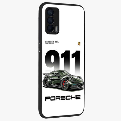 911 Turbo Dominance Glass Case upright perspective showcasing powerful racing design and modern automotive aesthetic.