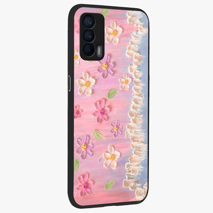 Dreamy Painted Garden Glass Case upright view showcasing vibrant floral garden artwork with artistic nature theme.