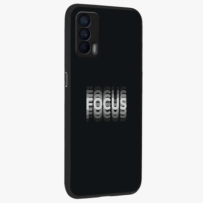 Focus Mode On Glass Case upright view showcasing strong typography statement with sleek motivational theme.