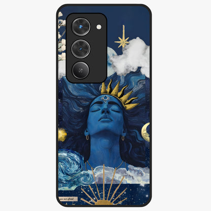 Aesthetic Lord Shiva Glass Case showing flat back view with divine Shiva artwork and glossy glass finish.