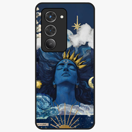 Aesthetic Lord Shiva Glass Case showing flat back view with divine Shiva artwork and glossy glass finish.