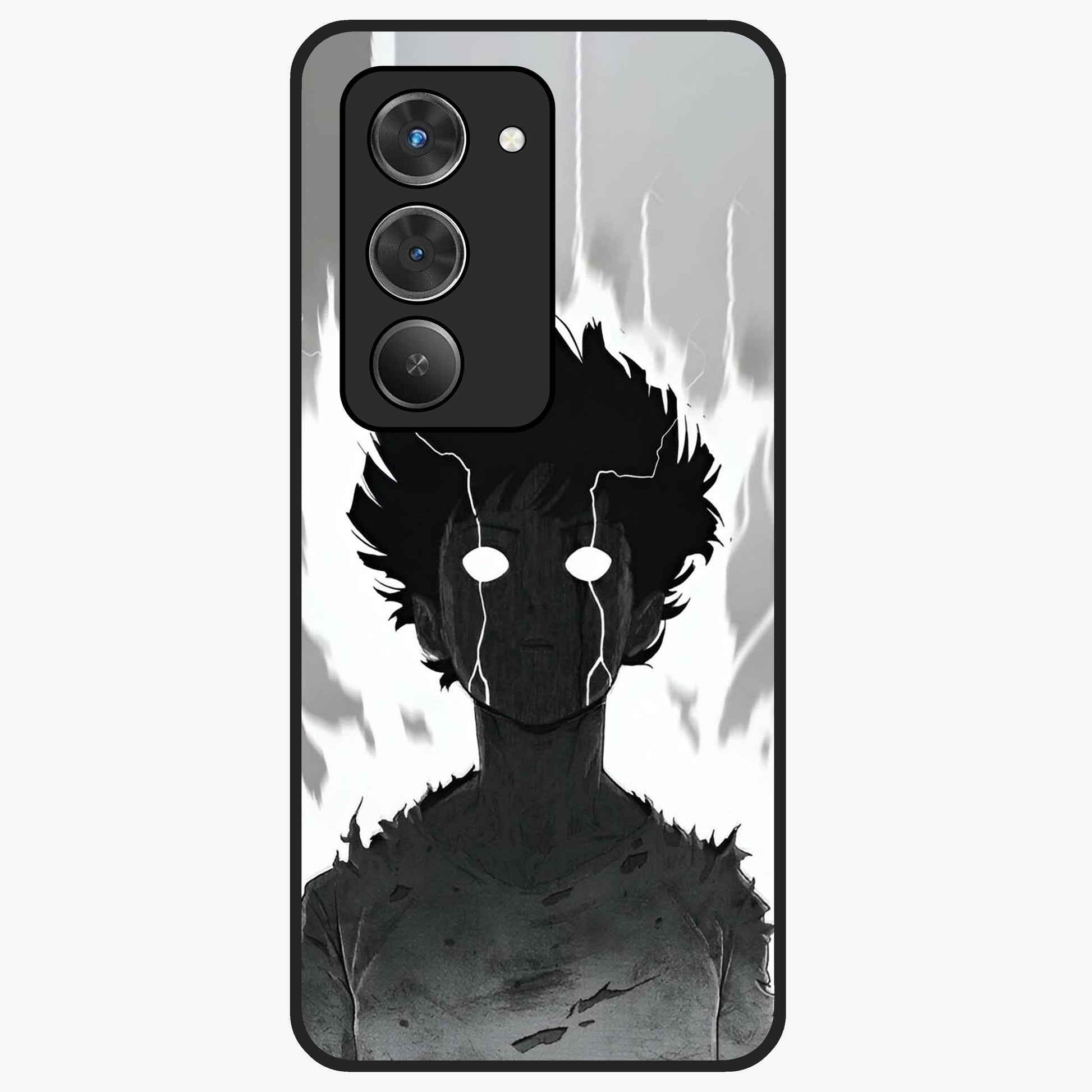 Awakened Inner Rage Glass Case showing flat back view with intense artistic artwork and glossy glass finish.