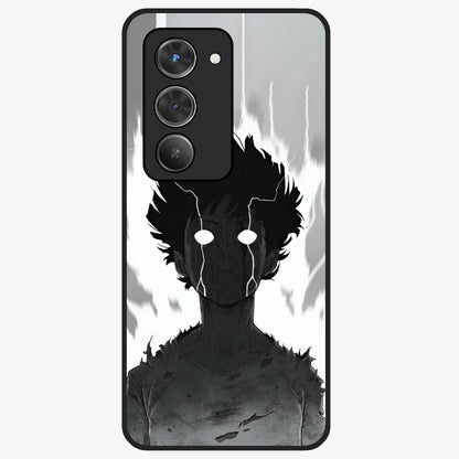 Awakened Inner Rage Glass Case showing flat back view with intense artistic artwork and glossy glass finish.