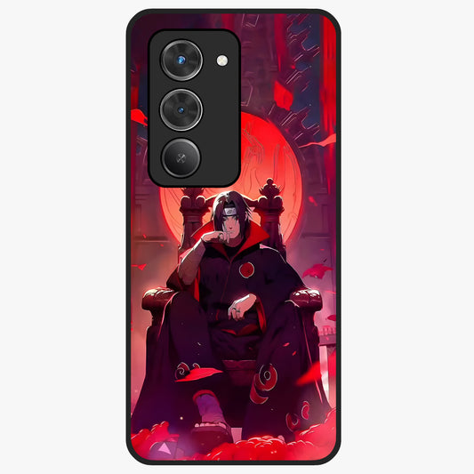 Blood Moon Sovereign Glass Case showing flat back view with mystical blood moon artwork and glossy glass finish.