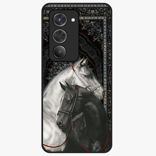 Majestic Ride Legacy Glass Case showing flat back view with powerful automotive inspired artwork and glossy glass finish.