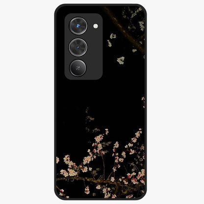Petal Moon Light With Custom Name Glass Case showing flat back view with floral moonlight artwork and personalized name design.