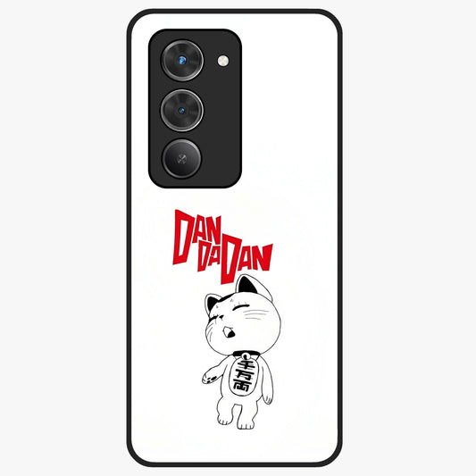 Playful Spirit Charm Glass Case showing flat back view with cheerful charm themed artwork and glossy glass finish.