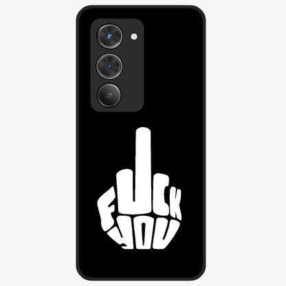 Rebel Mode On Glass Case showing flat back view with bold rebellious typography artwork and glossy glass finish.