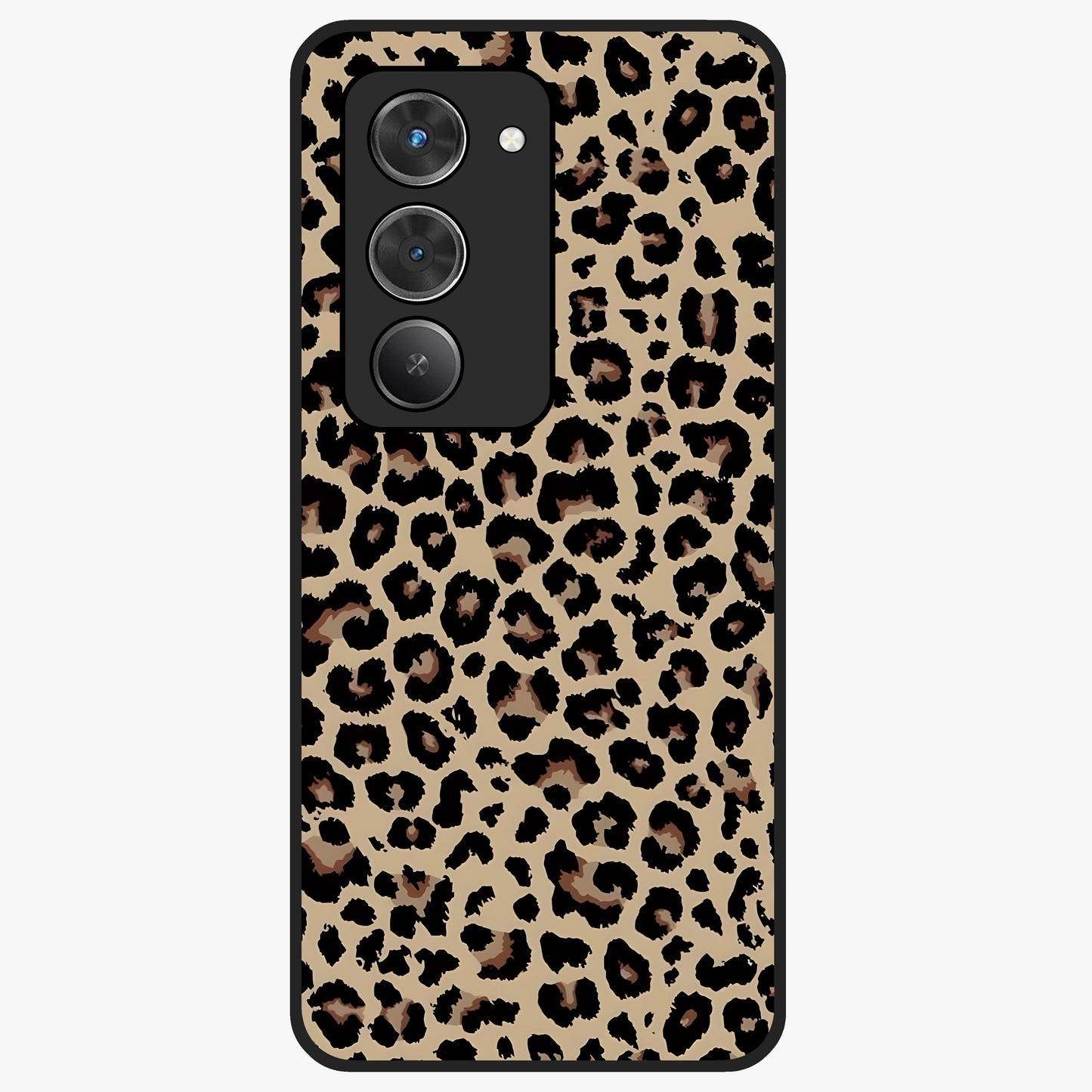 Savage Chic Pattern Glass Case showing flat back view with stylish patterned artwork and glossy glass finish.