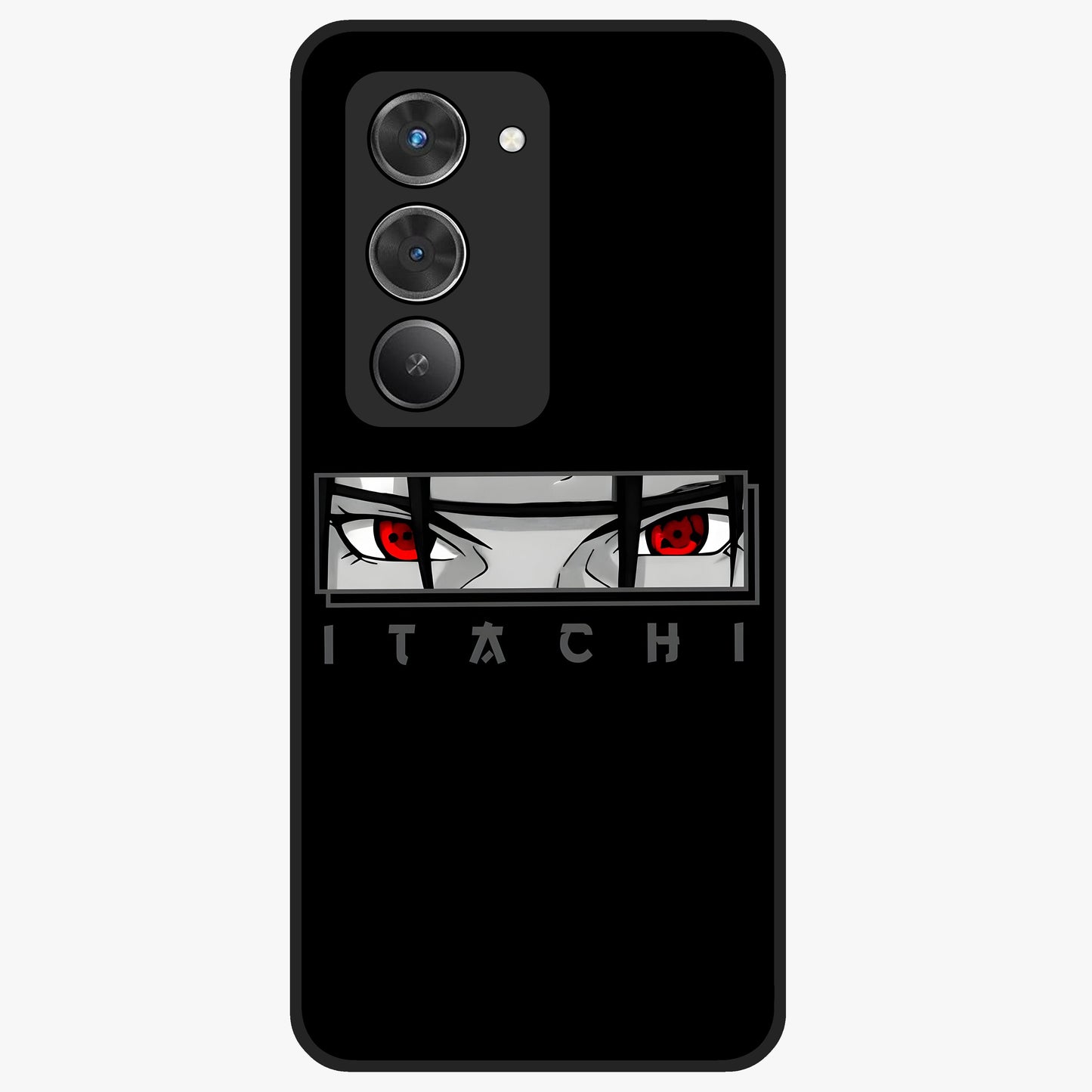 Scarlet Gaze Dominance Glass Case showing flat back view with striking red themed artwork and glossy glass finish.