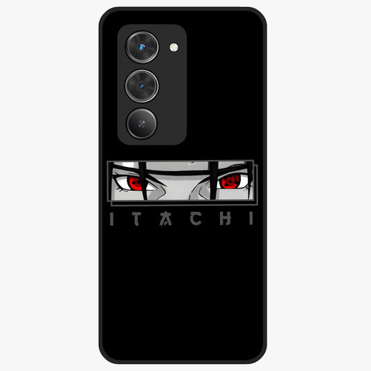 Scarlet Gaze Dominance Glass Case showing flat back view with striking red themed artwork and glossy glass finish.