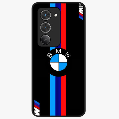 Turbo BMW Beast Glass Case showing flat back view with high performance sports car artwork and glossy glass finish.