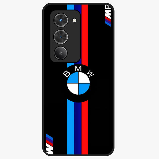 Turbo BMW Beast Glass Case showing flat back view with high performance sports car artwork and glossy glass finish.
