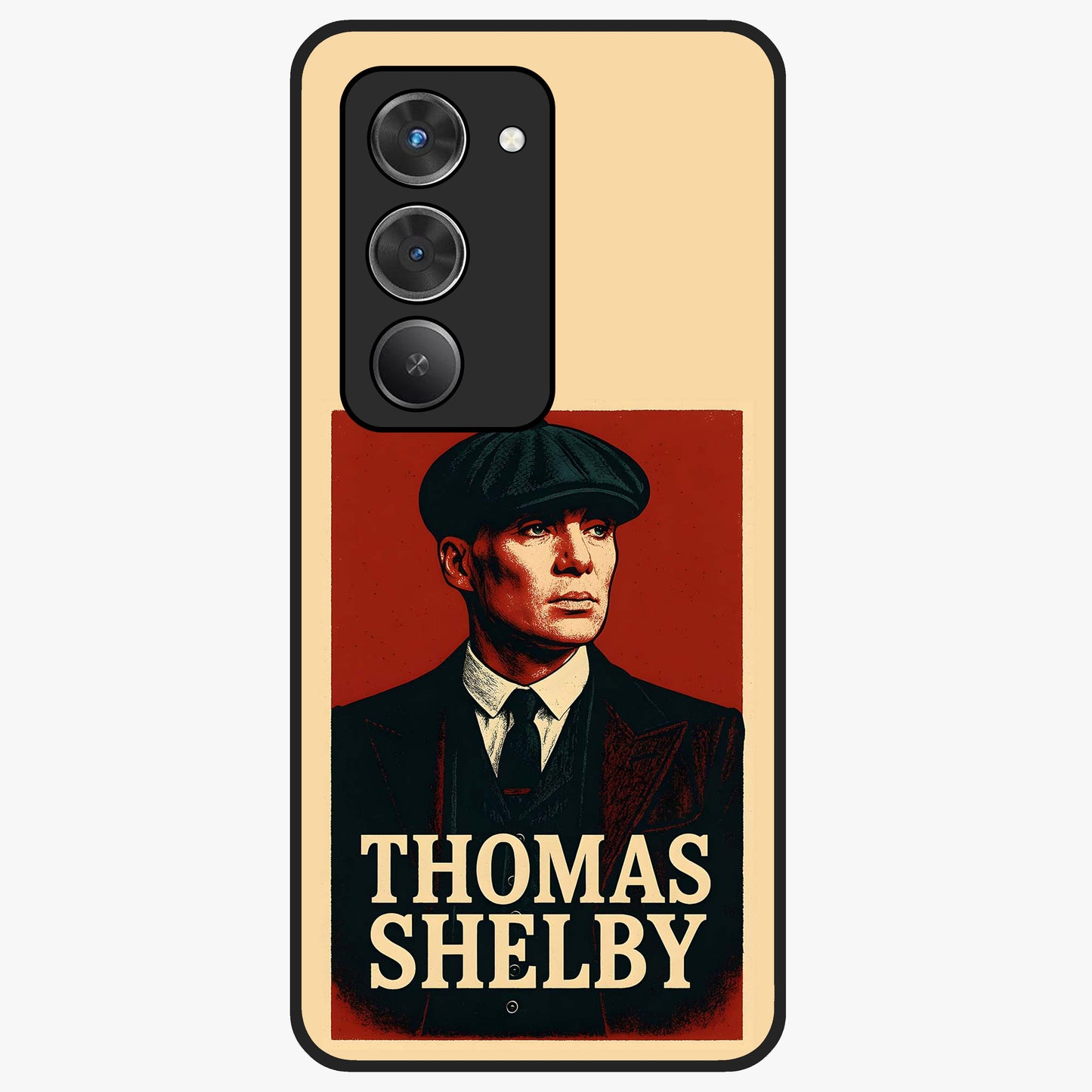 Vintage Mafia Authority Glass Case showing flat back view with bold vintage mafia inspired artwork and glossy glass finish.