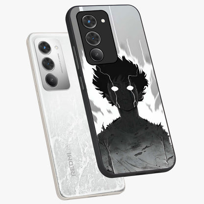 Awakened Inner Rage Glass Case displayed in angled mockup highlighting powerful graphic design and bold artistic theme.
