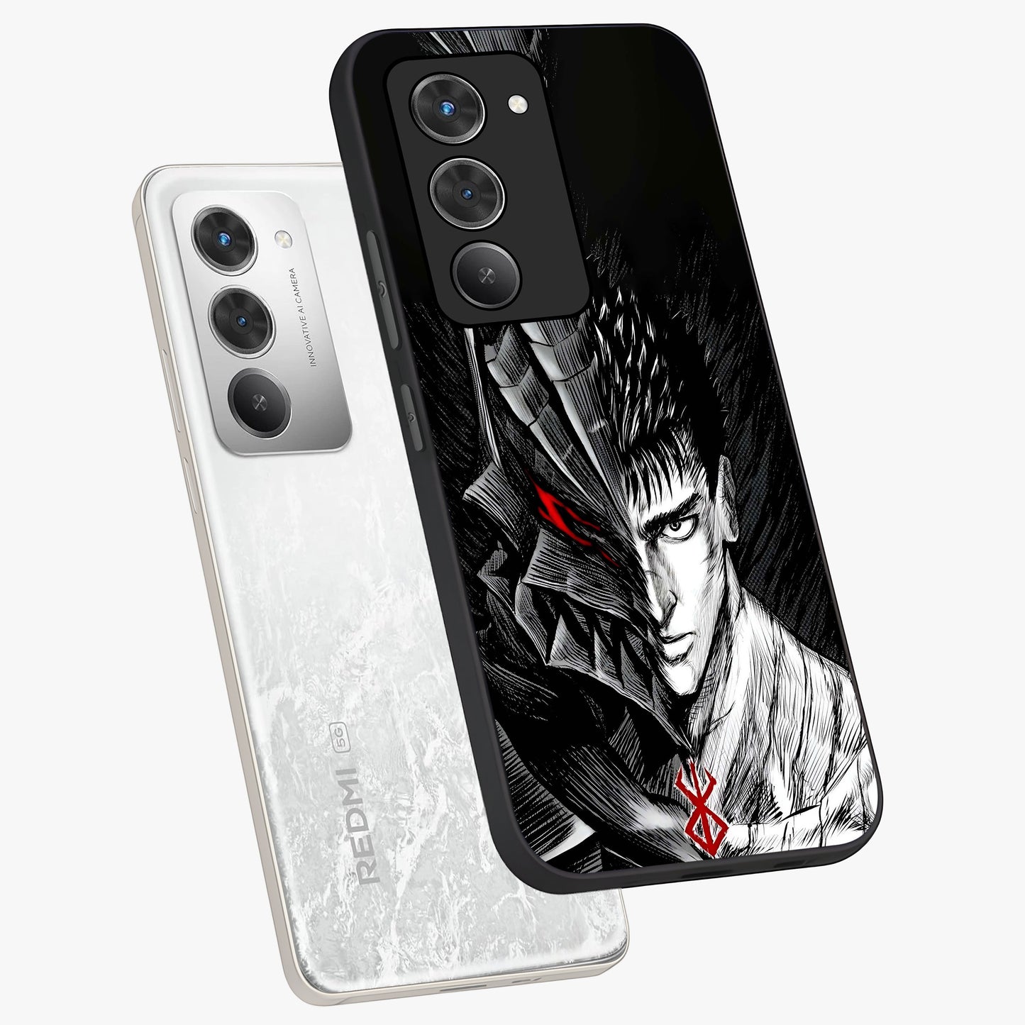 Berserker Blood Oath Glass Case displayed in angled mockup highlighting dark fantasy graphic design and powerful theme.
