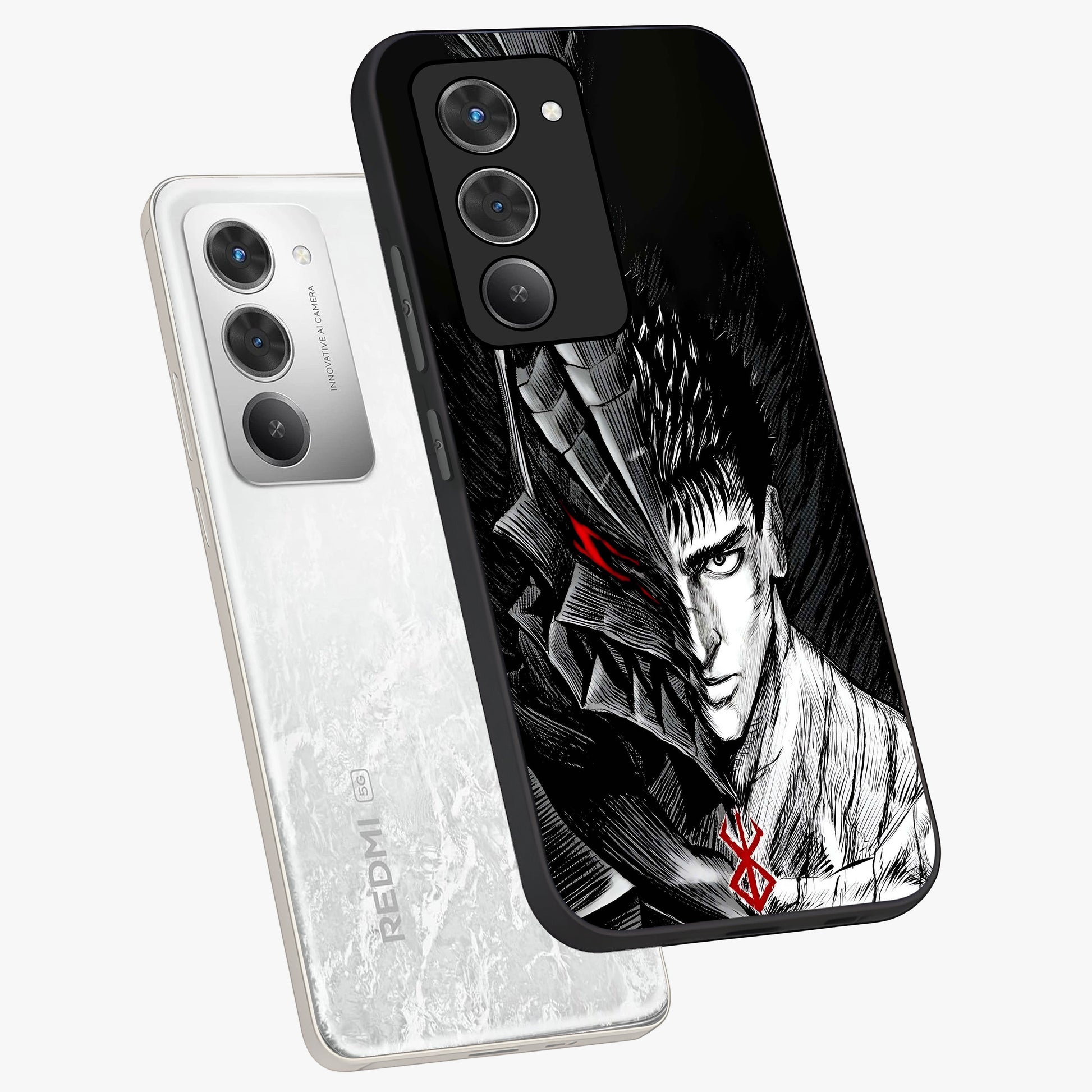 Berserker Blood Oath Glass Case displayed in angled mockup highlighting dark fantasy graphic design and powerful theme.