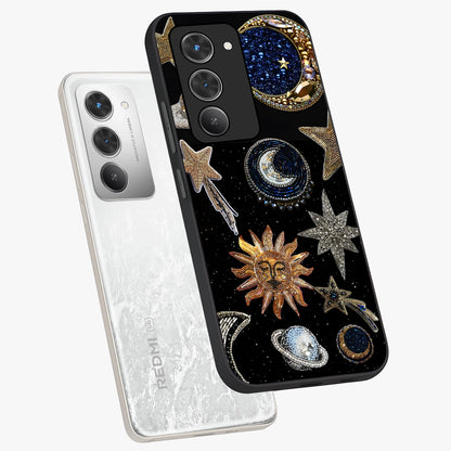 Celestial Gem Constellations Glass Case displayed in angled mockup highlighting gemstone inspired constellation design.