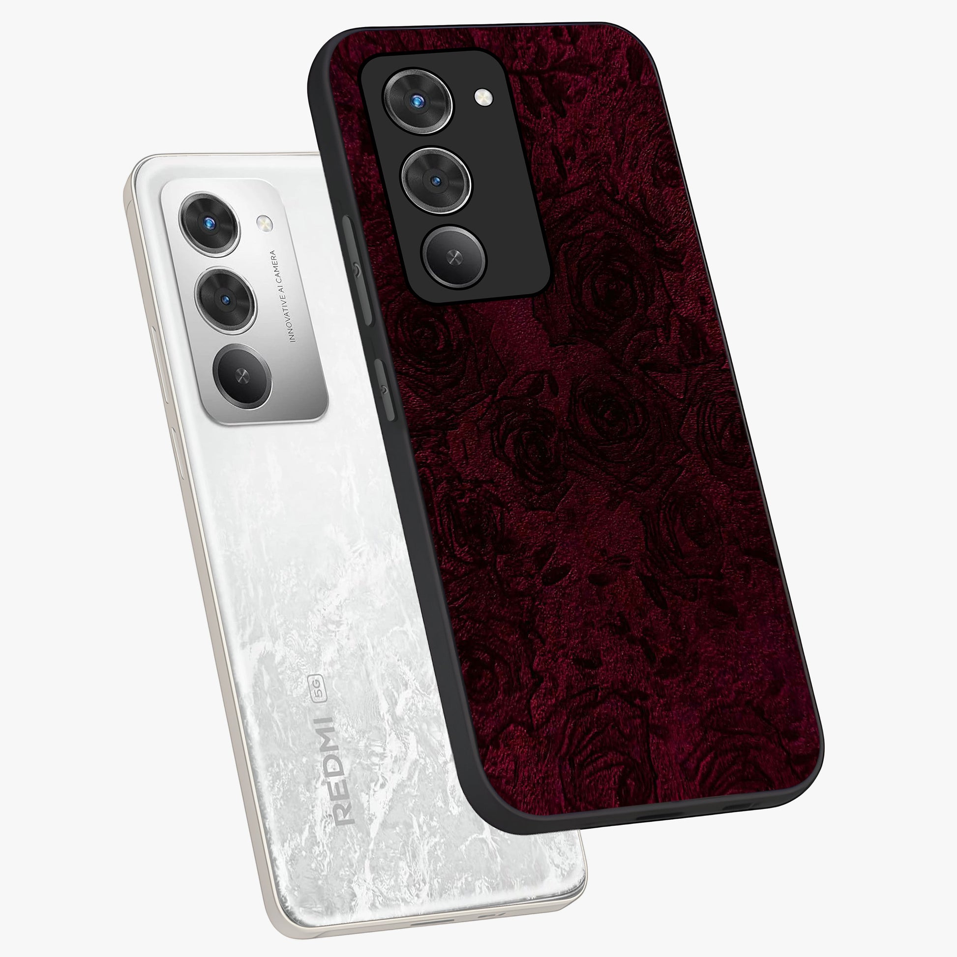 Crimson Fade Flow Glass Case displayed in angled mockup highlighting smooth gradient design with modern aesthetic style.