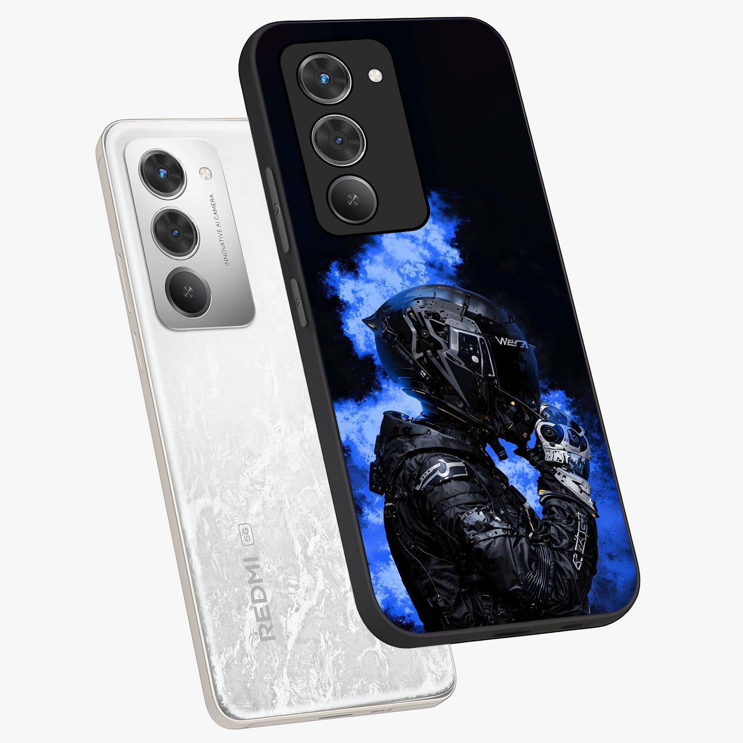 Cyber Sentinel Protocol Glass Case displayed in angled mockup highlighting digital cyber design with sci-fi aesthetic style.