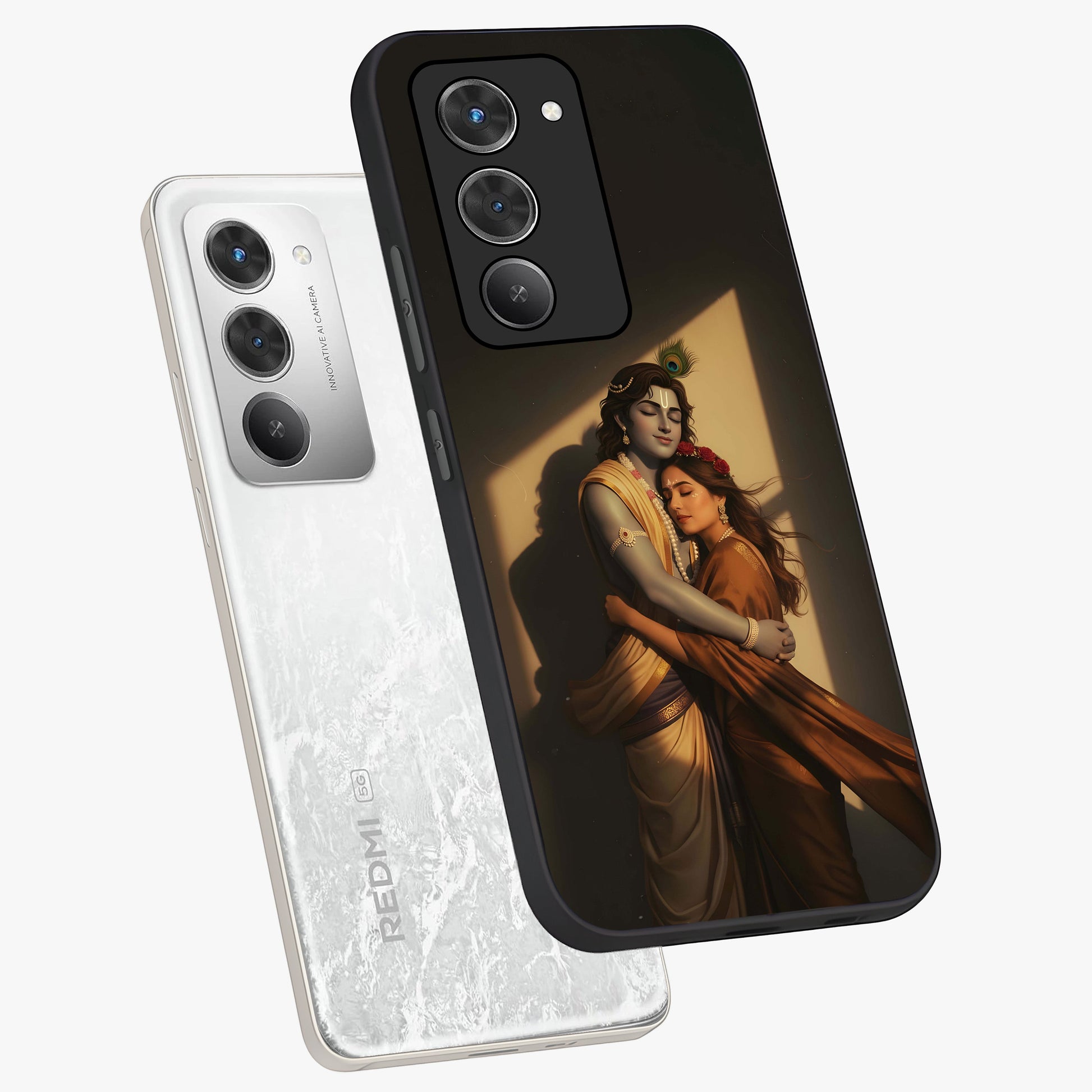Divine Eternal Love Glass Case displayed in angled mockup highlighting elegant divine inspired design with peaceful aesthetic.