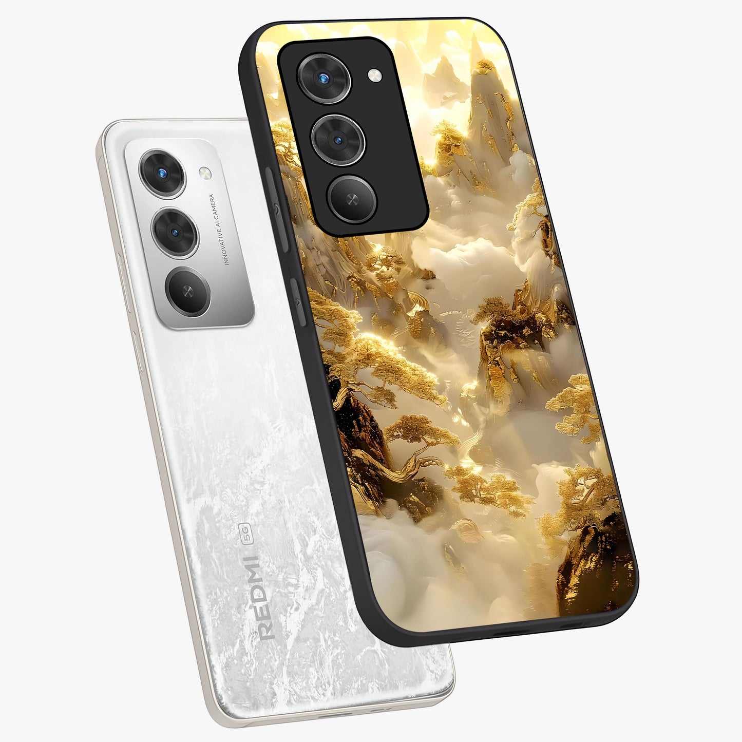 Gates Of Illumination Glass Case displayed in angled mockup highlighting radiant portal inspired design with fantasy aesthetic.