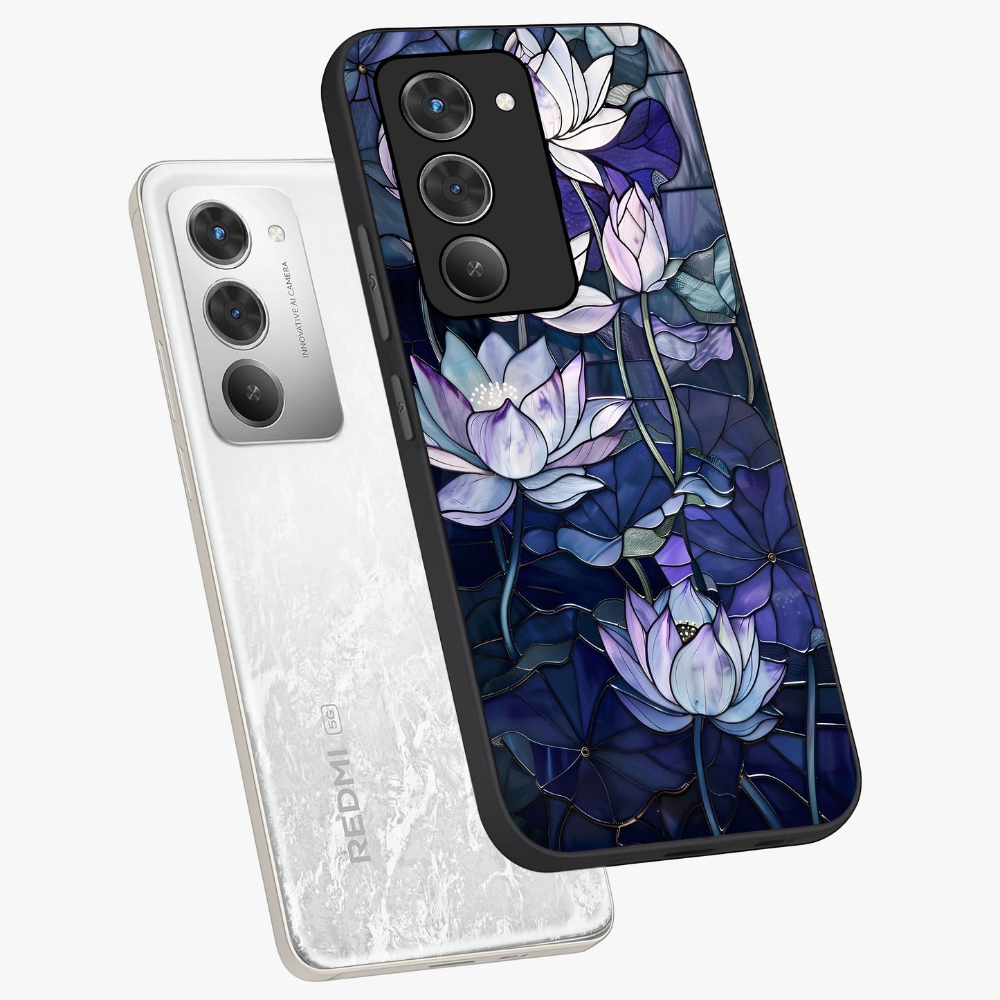 Gloss Petal Rush Glass Case displayed in angled mockup highlighting vibrant petal design with elegant floral aesthetic.