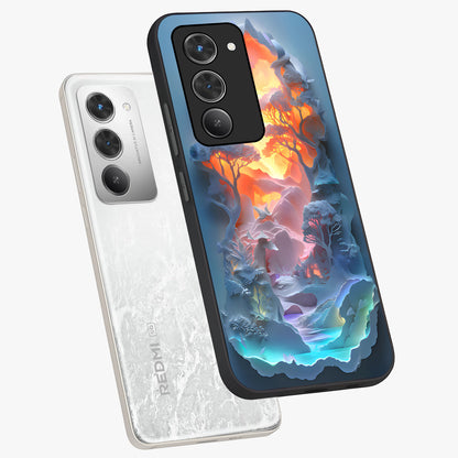 Glow Forest Portal Glass Case displayed in angled mockup highlighting mystical forest design with magical glowing aesthetic.