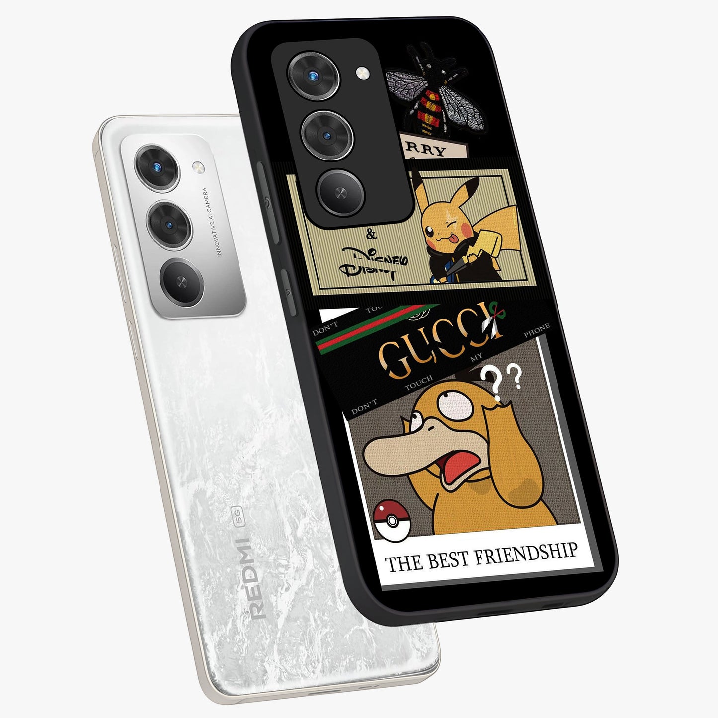 Gucci Play Mashup Glass Case displayed in angled mockup highlighting stylish fashion mashup design with bold aesthetic.