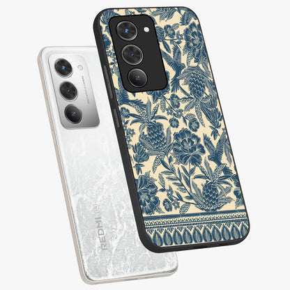 Heirloom Wild Bloom Glass Case displayed in angled mockup highlighting botanical bloom design with classic aesthetic style.