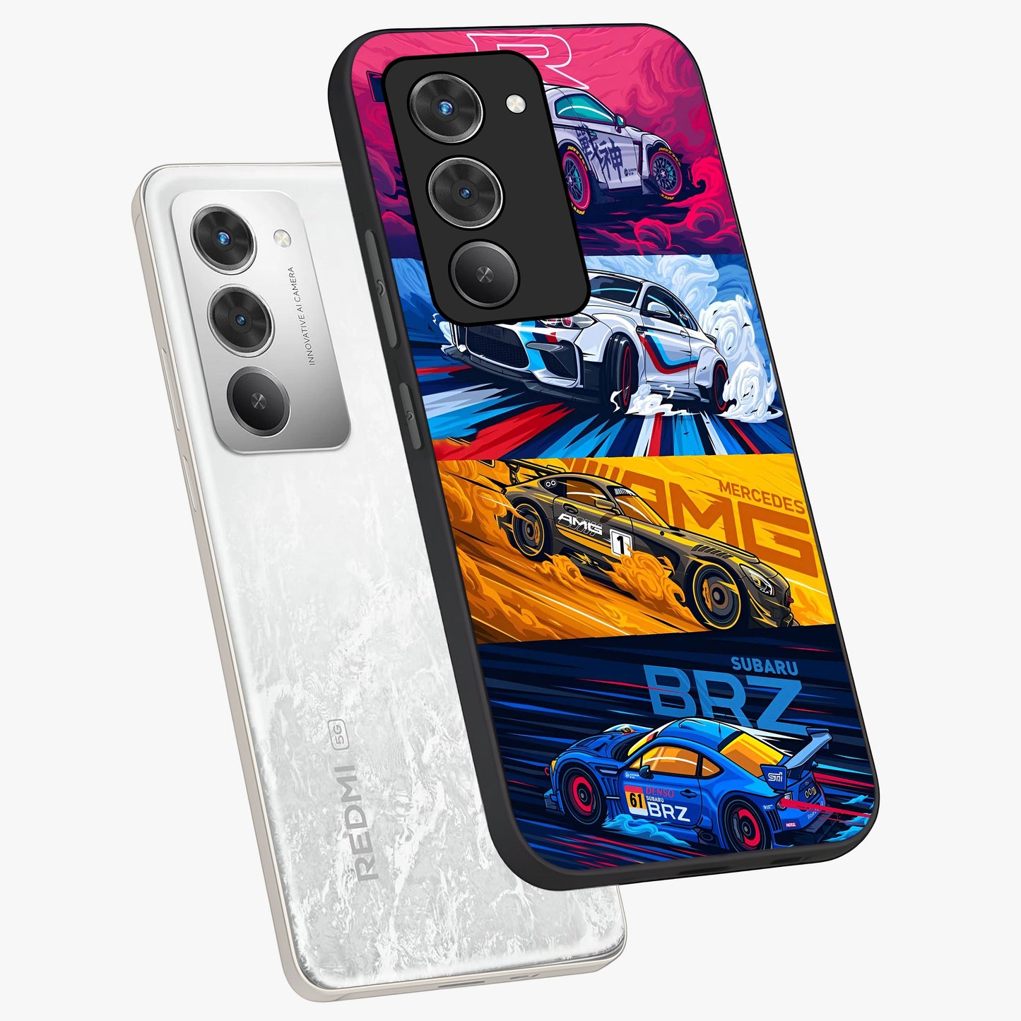 JDM Sports Car Glass Case displayed in angled mockup highlighting sleek Japanese racing car design with automotive aesthetic.