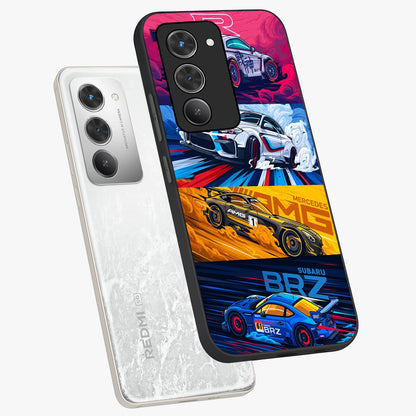 JDM Sports Car Glass Case displayed in angled mockup highlighting sleek Japanese racing car design with automotive aesthetic.