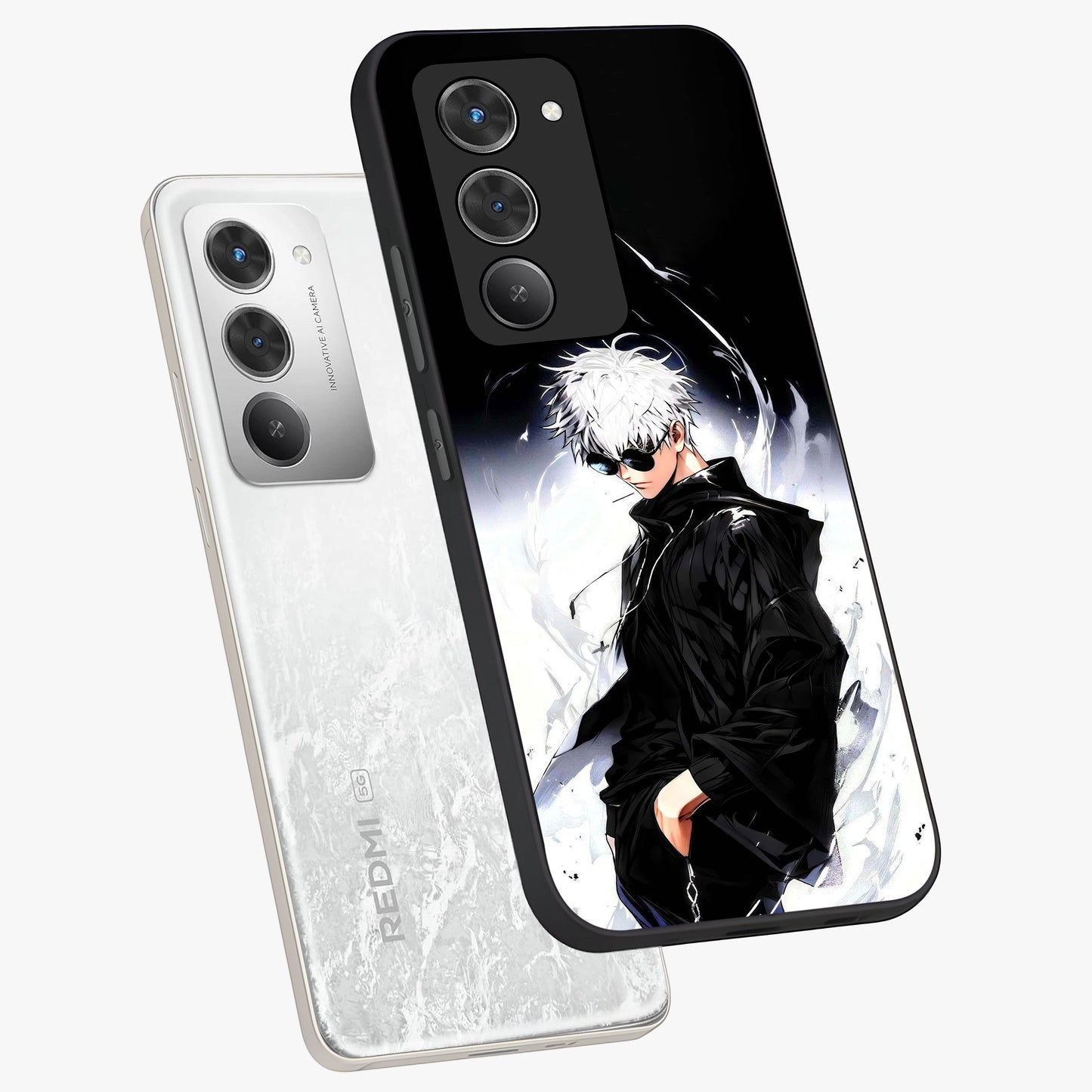 Limitless Shadow King Glass Case displayed in angled mockup highlighting dramatic dark hero design with intense aesthetic.