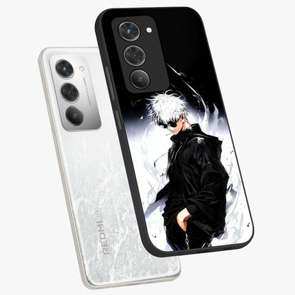 Limitless Shadow King Glass Case displayed in angled mockup highlighting dramatic dark hero design with intense aesthetic.