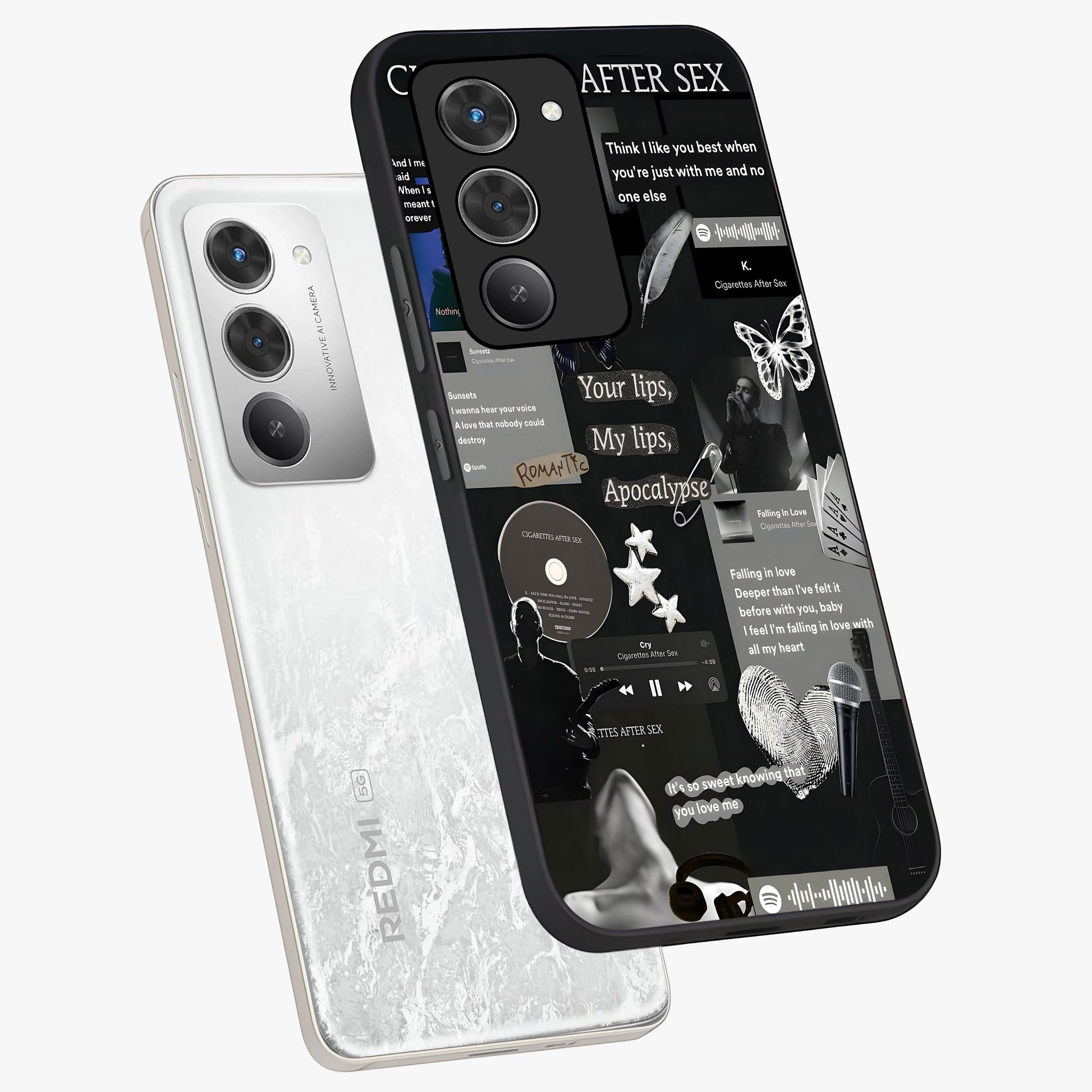 Midnight Love Echo Glass Case displayed in angled mockup highlighting elegant love inspired design with deep aesthetic style.