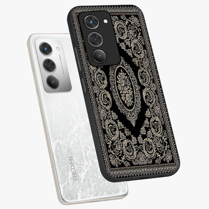Noir Bloom Elegance Glass Case displayed in angled mockup highlighting refined flower design with stylish noir aesthetic.